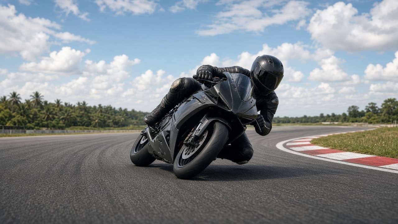 Moto sur un circuit